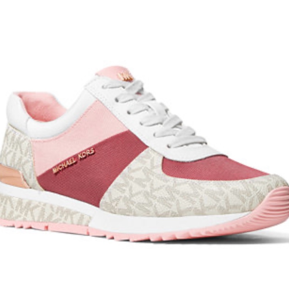 Michael Kors Women’s Allie Wrap Trainer Light Berry color Sneakers, size 8 EUC